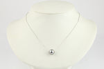 Silvery Pink 10.2mm Tahitian Pearl Solitaire Necklace on 14K White Gold