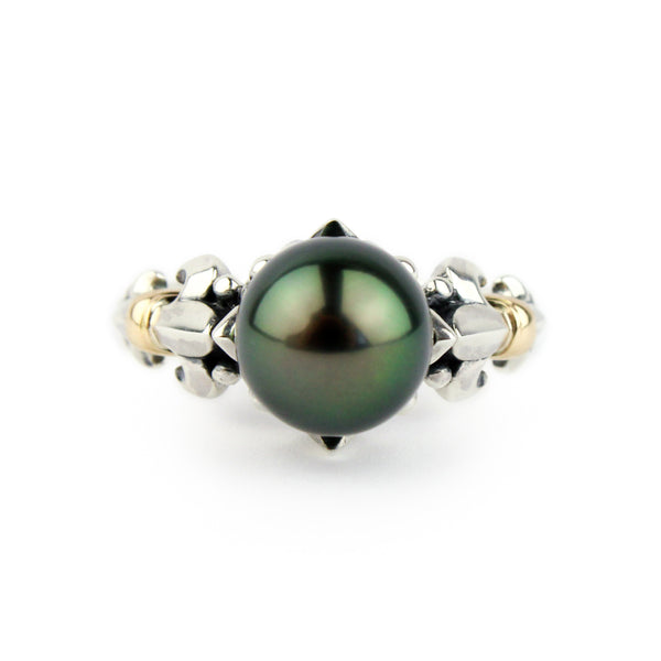 Glorious Green Acropora Tahitian Pearl Ring – Kamoka Pearl