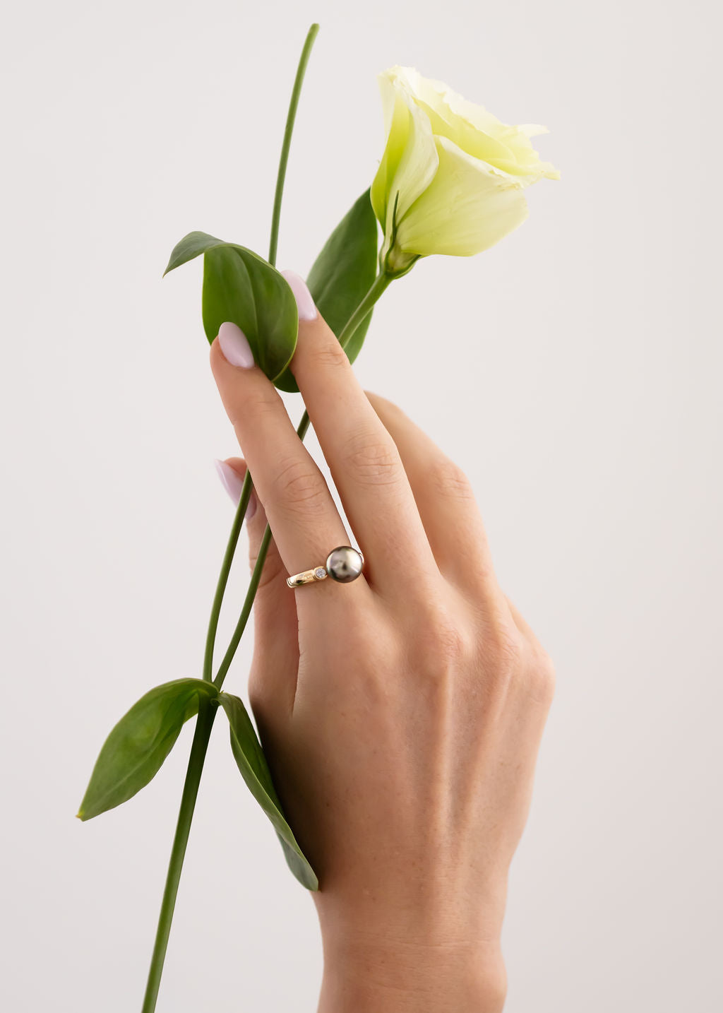 Tahitian Pearl & Diamond Aurora Ring