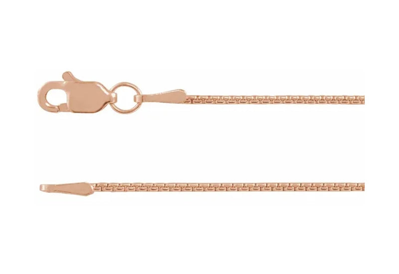 14K Rose Gold 1 mm Rounded Box Chain