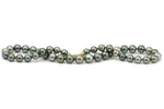 Green silver blue Tahitian pearl strand necklace