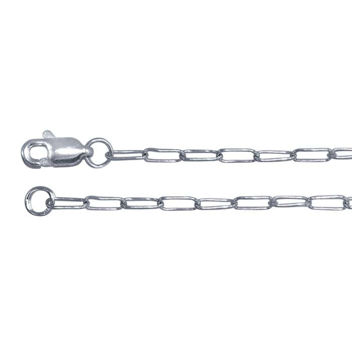 Sterling Silver 1.9mm Elongated Oval "Paperclip" Chain