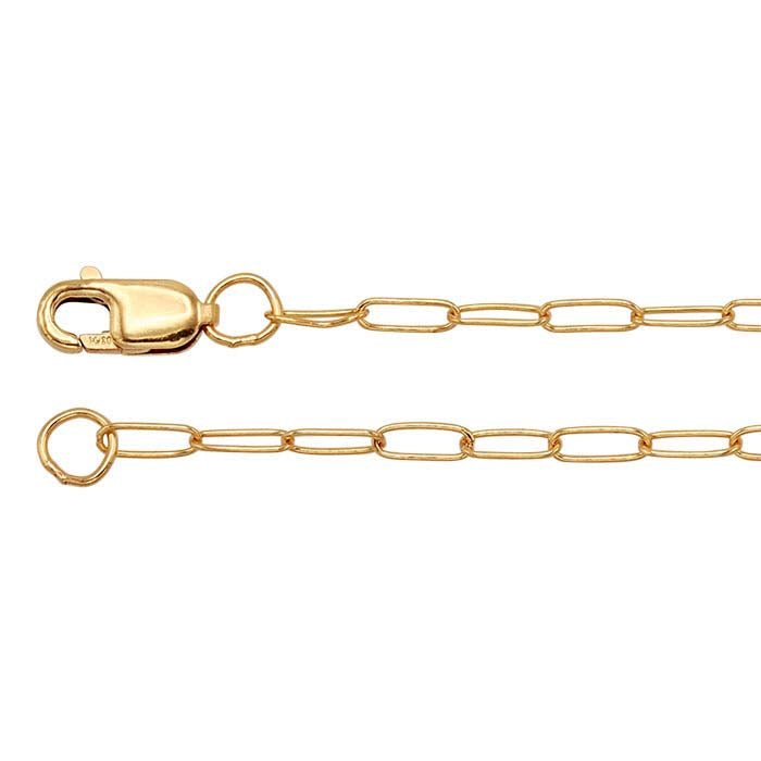 14/20 Yellow Gold-Filled 1.7mm Elongated Oval "Paperclip" Chain