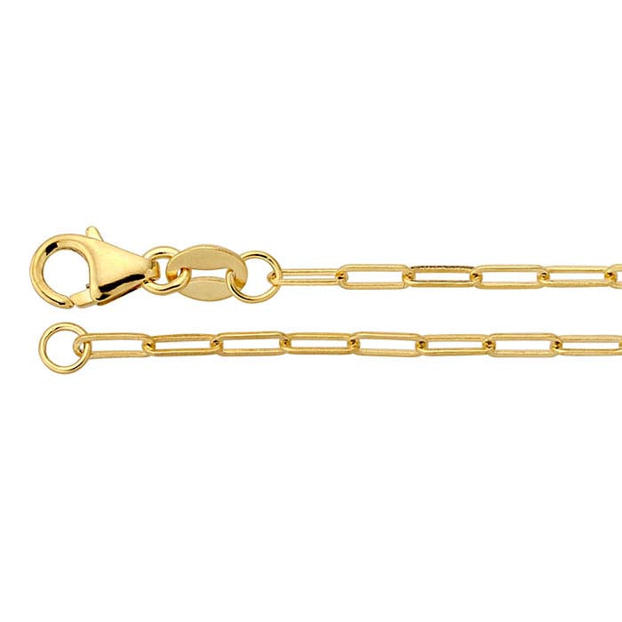 14K 2.1mm Gold 18 Inch Elongated Oval Chain