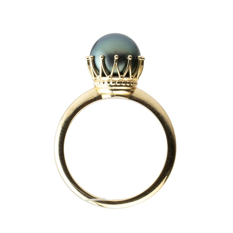 Royal Peacock Green Tahitian Pearl Ring