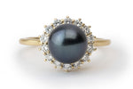 Tahitian Pearl & Diamond Soliel Ring