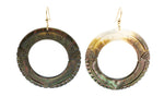 Mahana Carved Mother of Pearl Earrings (Gold or Silver)