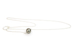 Round 12.7mm Tahitian Pearl Lariat Chain Necklace