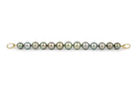 Silvery Golden Green 11-13.5mm Tahitian Pearl Bracelet
