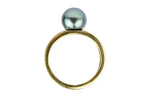 Sky Blue Tahitian Pearl Double Banded Ring