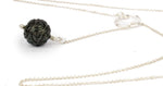Carved Round 13.5mm Tahitian Pearl Lariat Chain Necklace