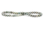 Silver Tahitian pearl strand round 9.5mm-11mm