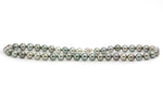 Silver Tahitian pearl strand round 9.5mm-11mm