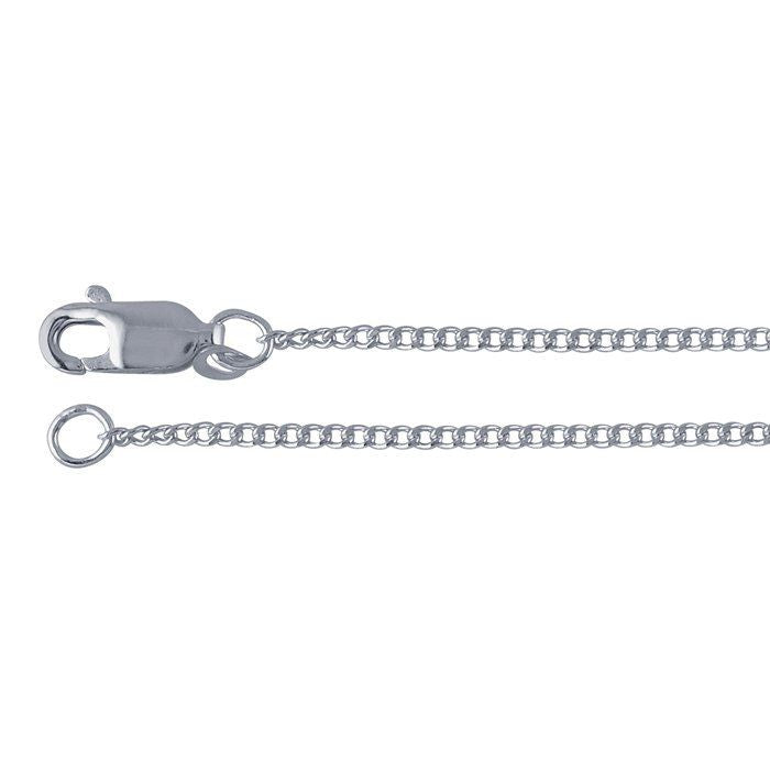 Argentium silver 1.4mm curb chain 18 inches